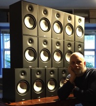 The composer Jordan Nobles with the ‘Redshift Array’: 16 speaker installation system.